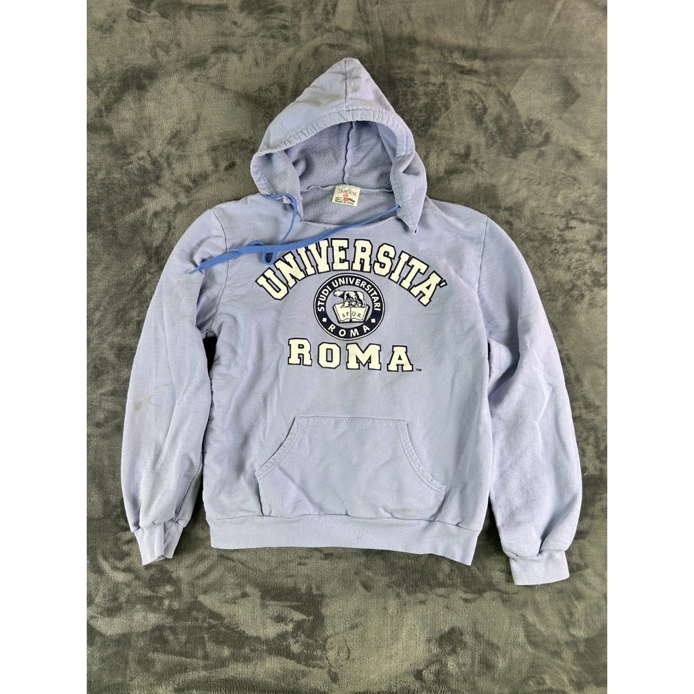 Vintage‎ Università Roma Italy Hoodie XL Blue Pullover Sweatshirt Italy College